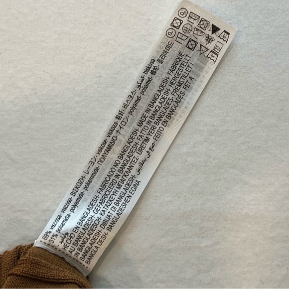 Zara Ribbed Long Sleeve Sweater Womens Brown Contrasting Piping Pullover Medium - Picture 8 of 11